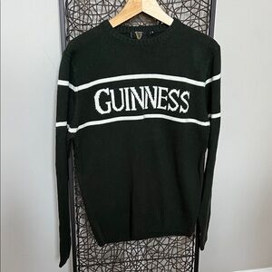 Guinness Crew Sweater Retro Collegiate Bottle Green Preppy Knit Ireland Unisex S